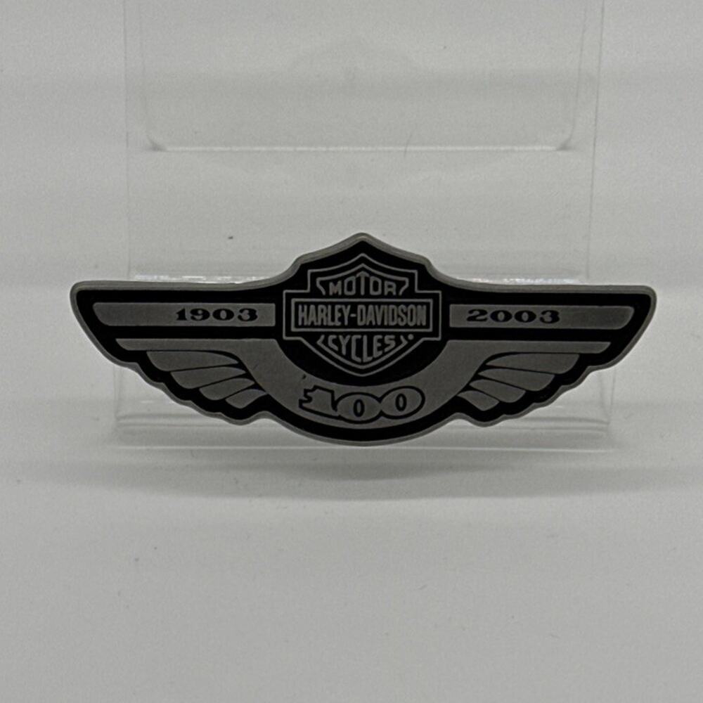 Badge Emblem Harley Davidson 1903 - 2003 Steel VTG 100 Year Anniversary Pin